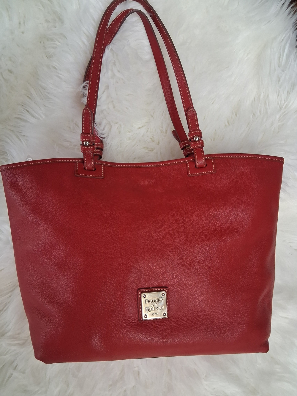 Dooney And Bourke Red Leather Tote
